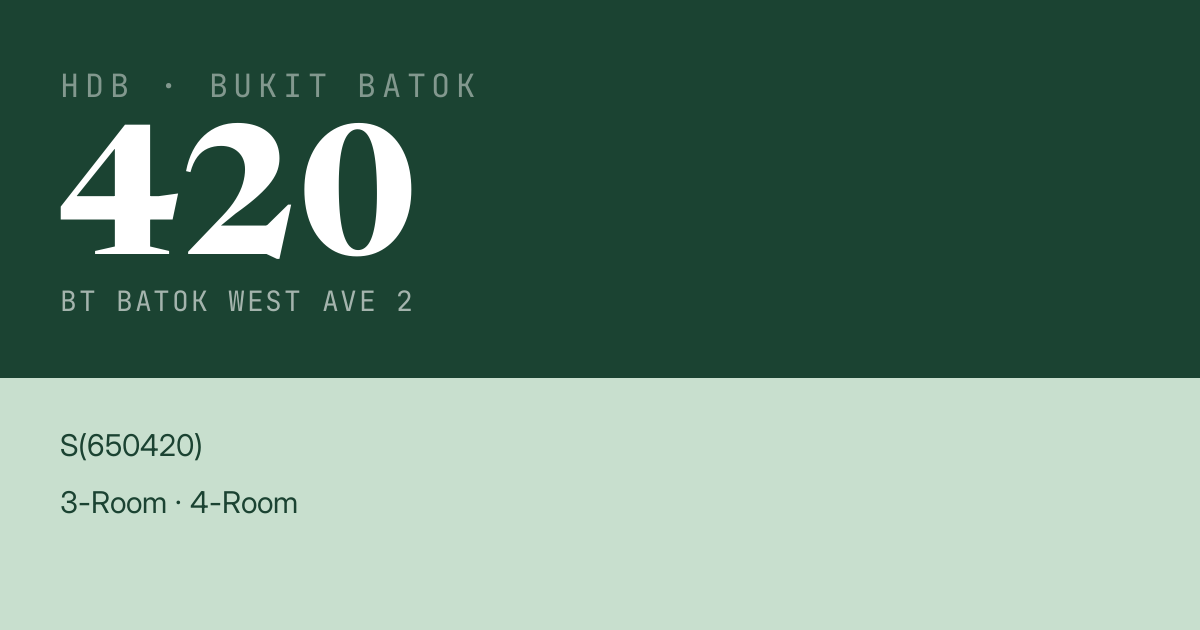 Blk 420 Bt Batok West Ave 2 HDB Resale | Price, Transactions & Rental Data