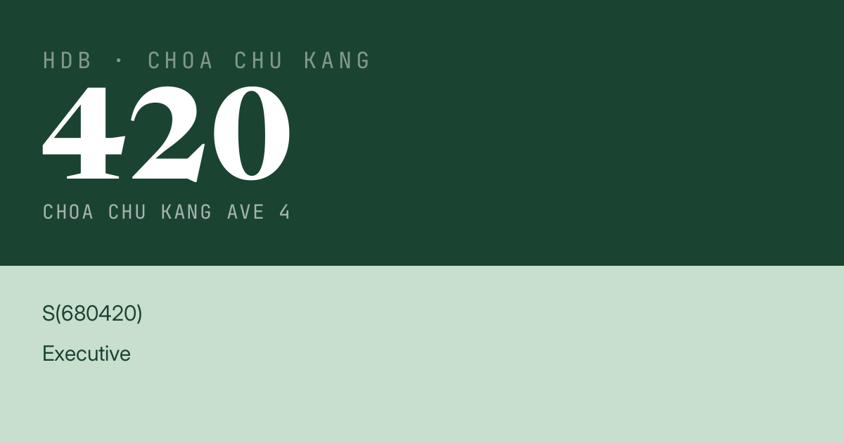 Blk 420 Choa Chu Kang Ave 4 HDB Resale | Price, Transactions & Rental Data