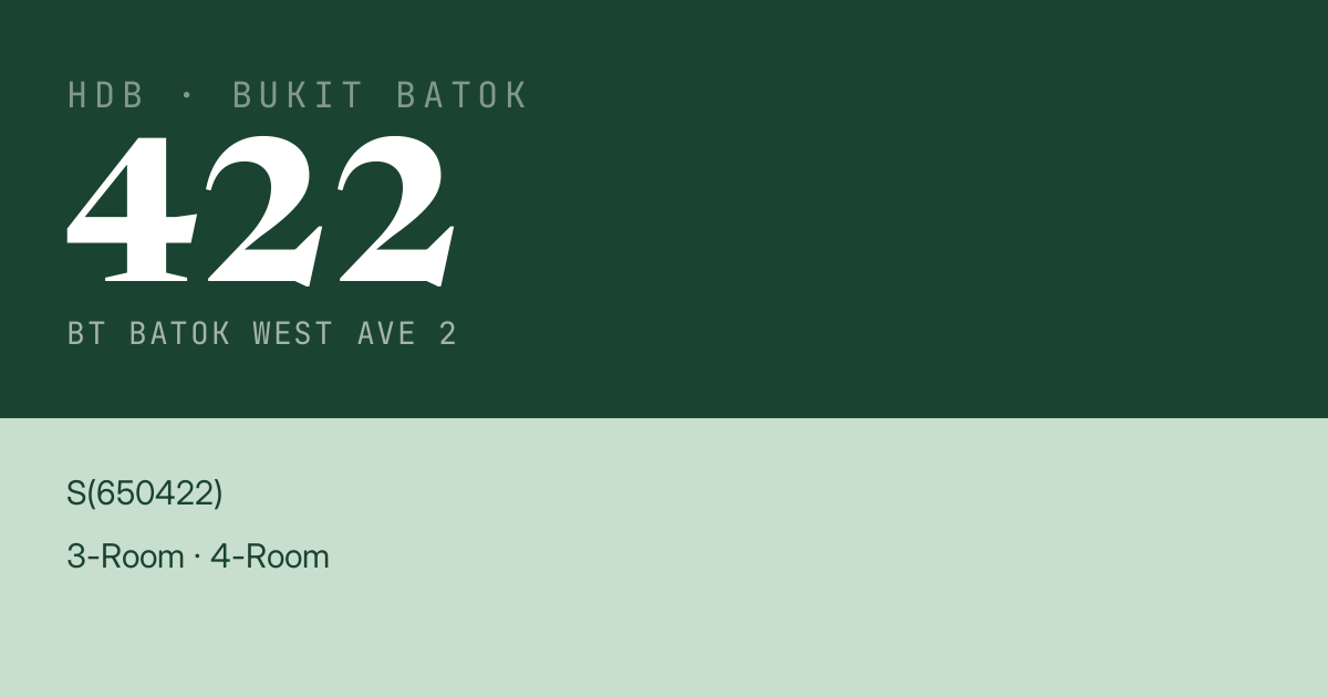 Blk 422 Bt Batok West Ave 2 HDB Resale | Price, Transactions & Rental Data