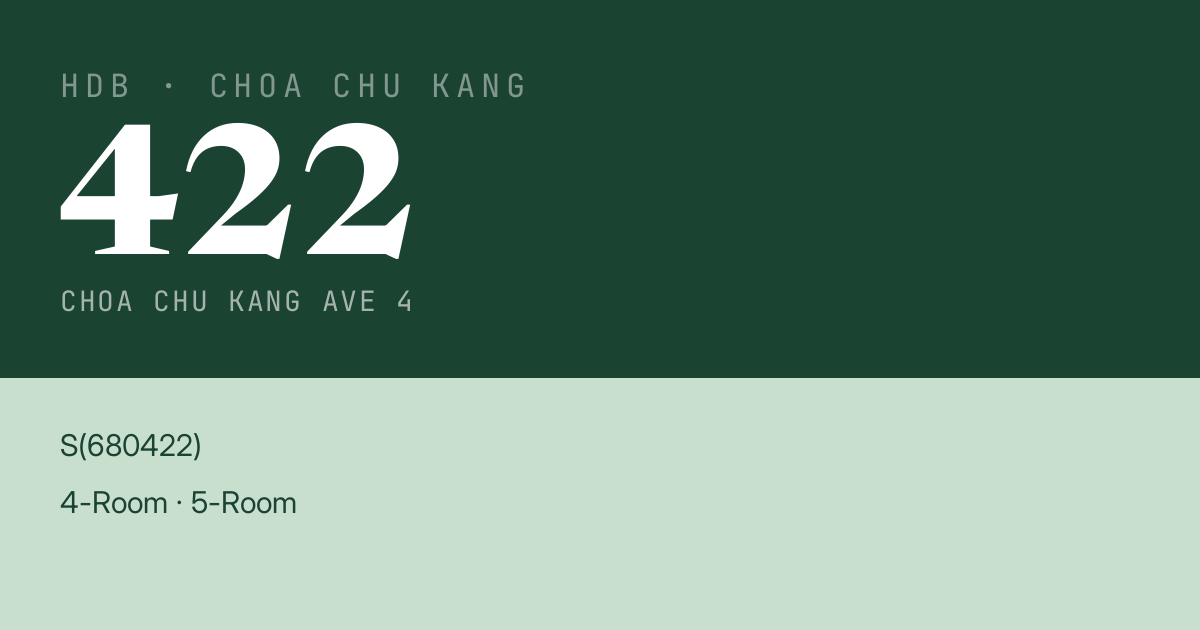 Blk 422 Choa Chu Kang Ave 4 HDB Resale | Price, Transactions & Rental Data