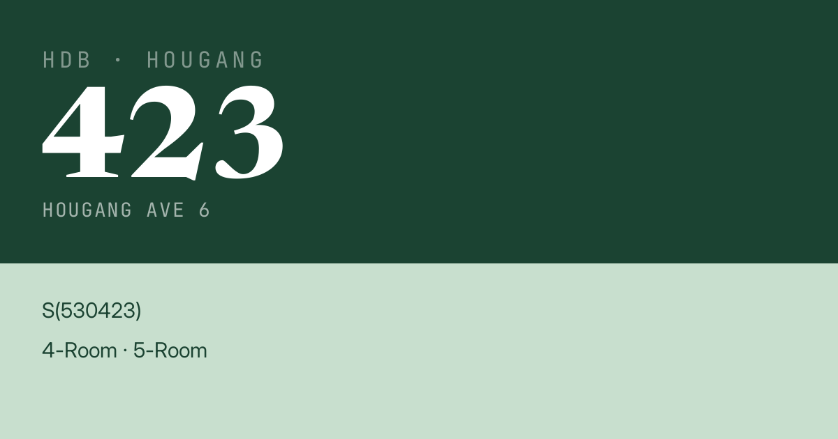Blk 423 Hougang Ave 6 HDB Resale | Price, Transactions & Rental Data