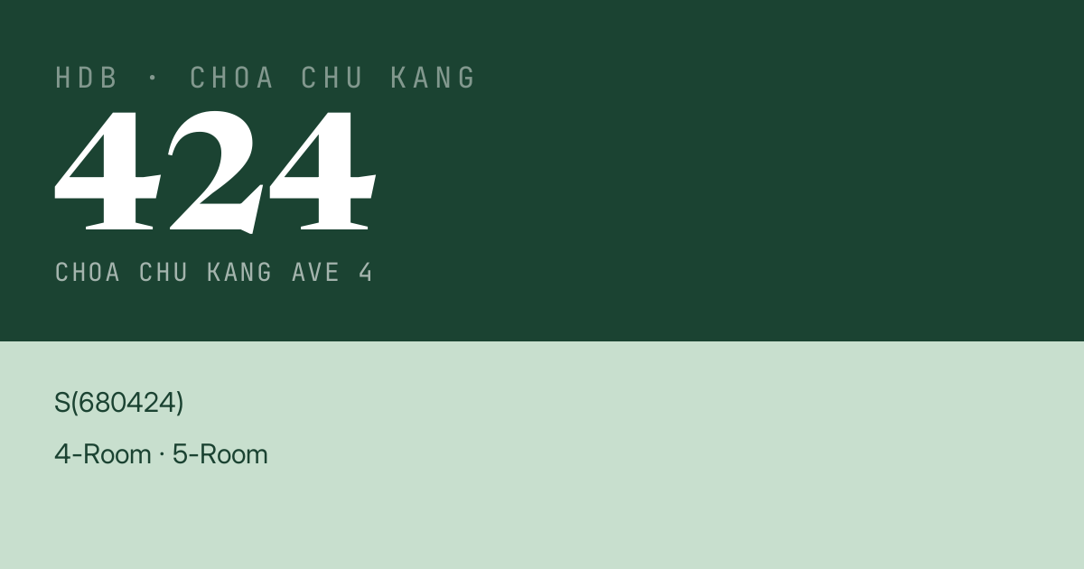 Blk 424 Choa Chu Kang Ave 4 HDB Resale | Price, Transactions & Rental Data