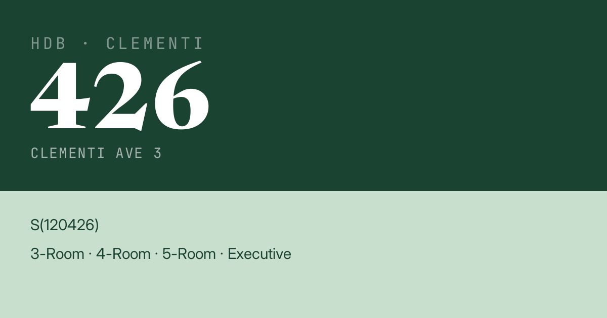 Blk 426 Clementi Ave 3 HDB Resale | Price, Transactions & Rental Data