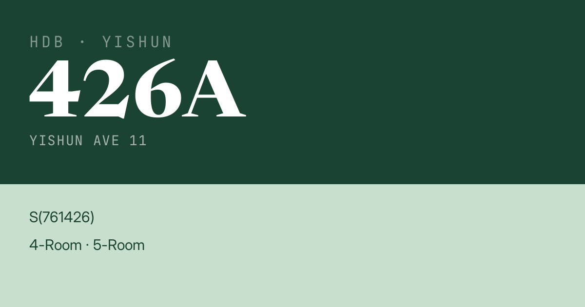Blk 426A Yishun Ave 11 HDB Resale | Price, Transactions & Rental Data