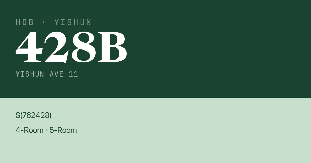 Blk 428B Yishun Ave 11 HDB Resale | Price, Transactions & Rental Data