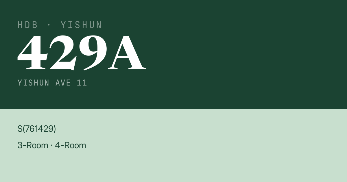 Blk 429A Yishun Ave 11 HDB Resale | Price, Transactions & Rental Data