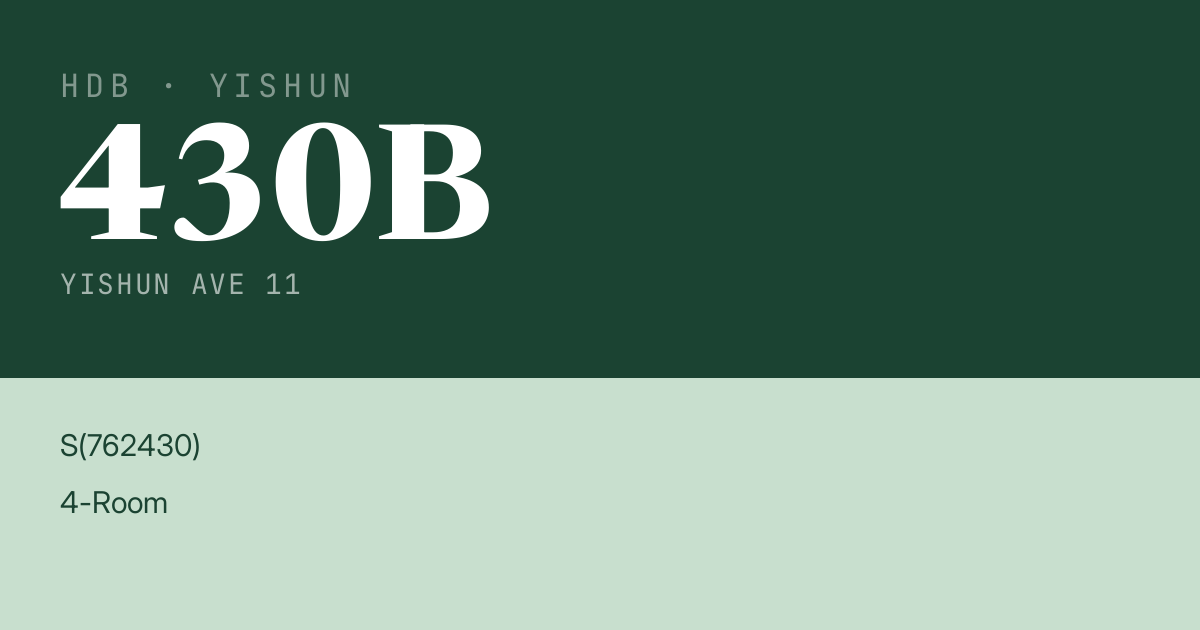 Blk 430B Yishun Ave 11 HDB Resale | Price, Transactions & Rental Data