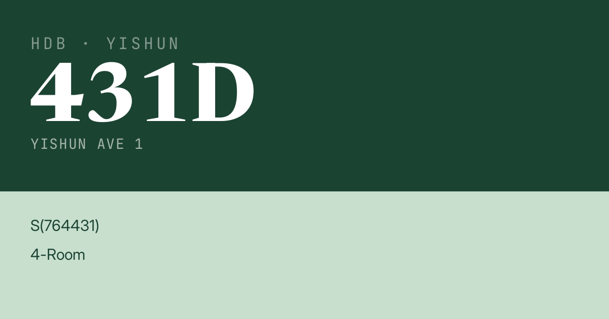 Blk 431D Yishun Ave 1 HDB Resale | Price, Transactions & Rental Data