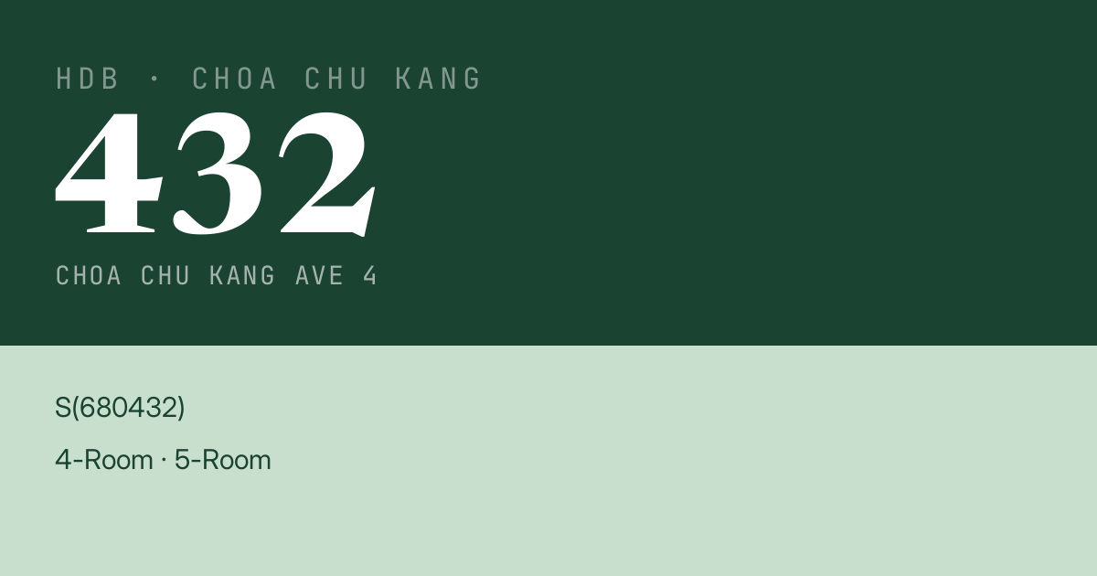 Blk 432 Choa Chu Kang Ave 4 HDB Resale | Price, Transactions & Rental Data
