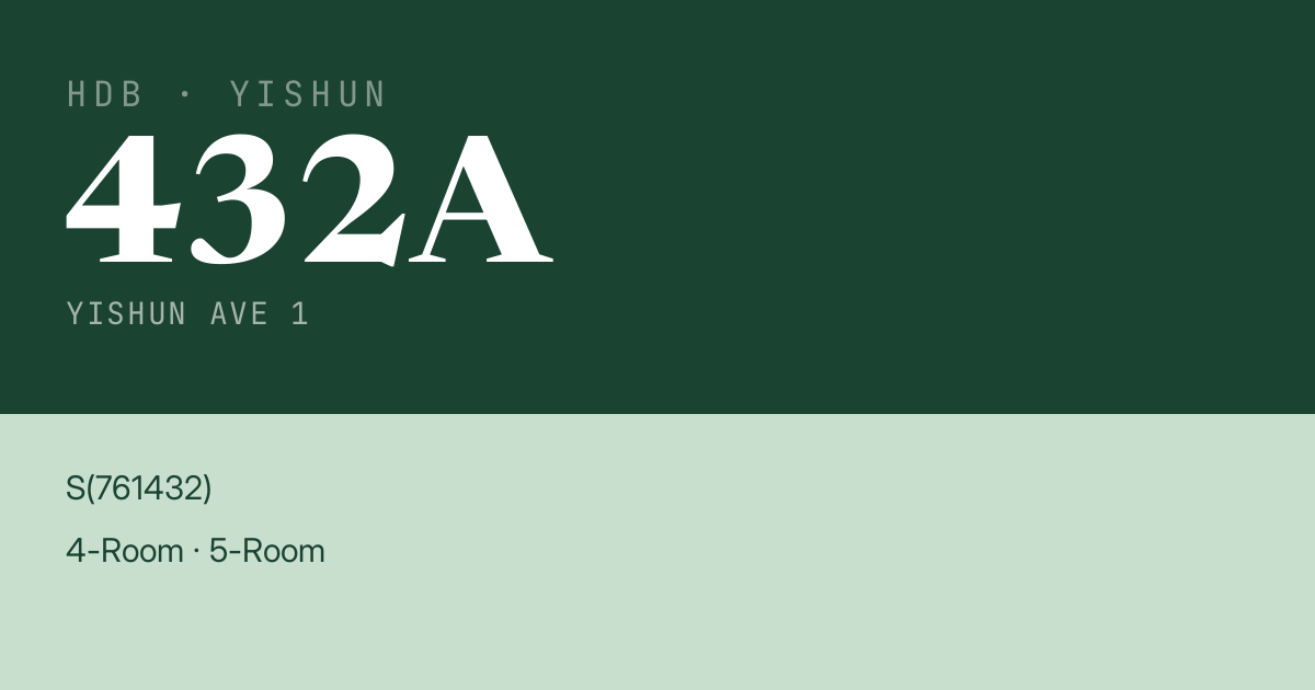 Blk 432A Yishun Ave 1 HDB Resale | Price, Transactions & Rental Data