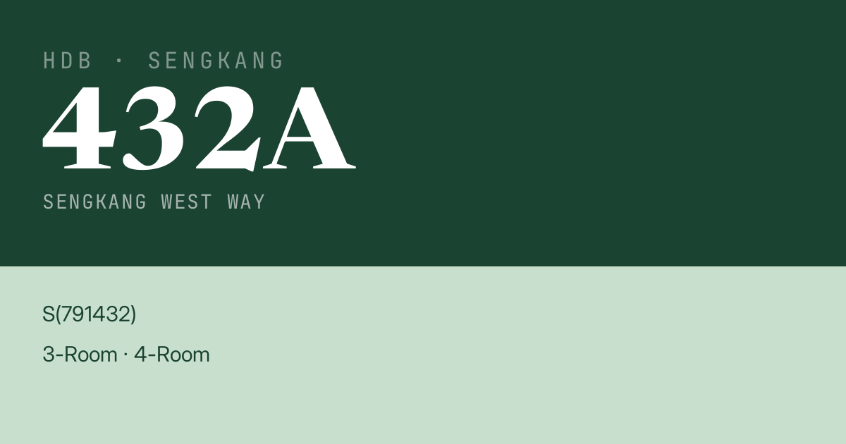 Blk 432A Sengkang West Way HDB Resale | Price, Transactions & Rental Data