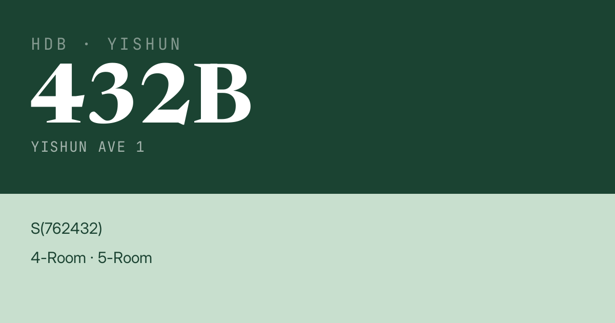 Blk 432B Yishun Ave 1 HDB Resale | Price, Transactions & Rental Data