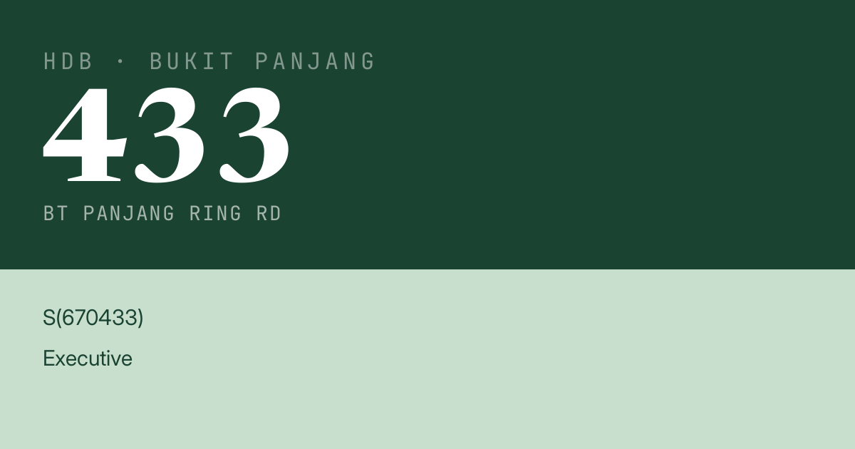 Blk 433 Bt Panjang Ring Rd HDB Resale | Price, Transactions & Rental Data