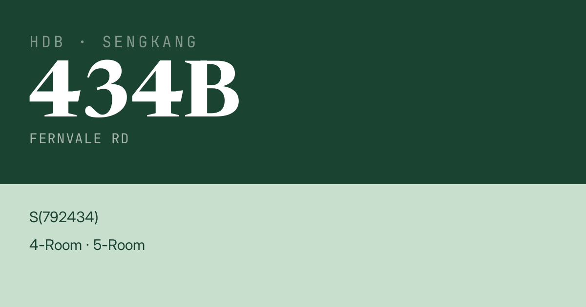 Blk 434B Fernvale Rd HDB Resale | Price, Transactions & Rental Data