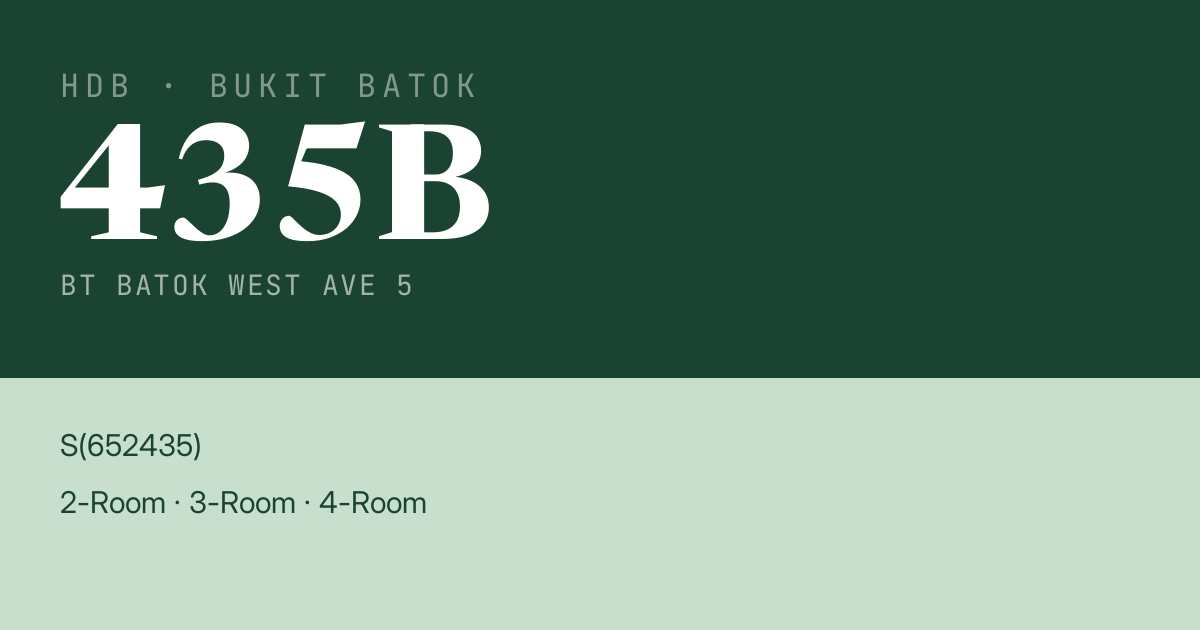 Blk 435B Bt Batok West Ave 5 HDB Resale | Price, Transactions & Rental Data
