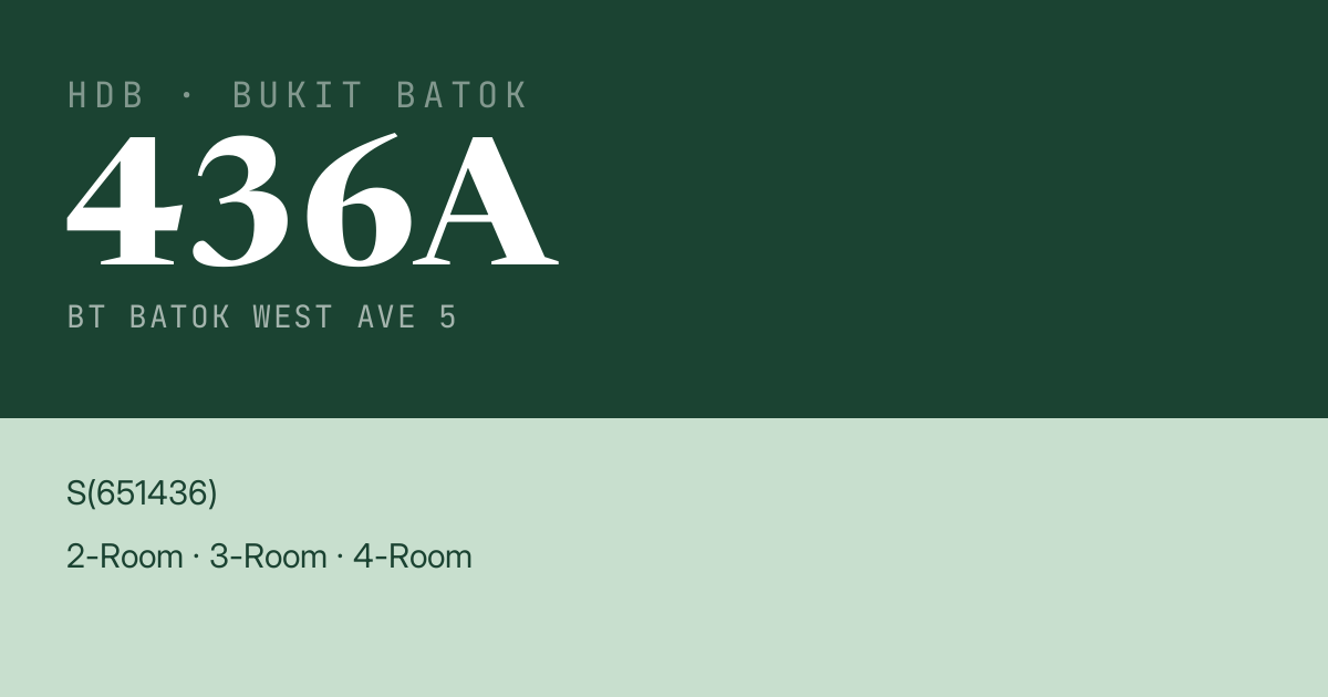 Blk 436A Bt Batok West Ave 5 HDB Resale | Price, Transactions & Rental Data