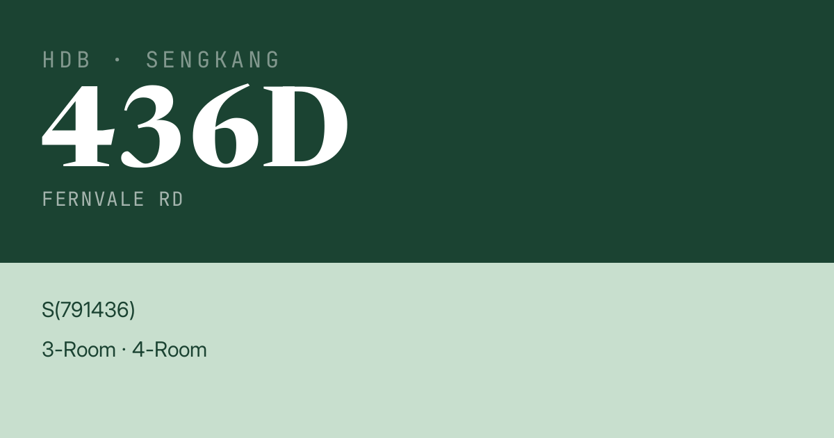 Blk 436D Fernvale Rd HDB Resale | Price, Transactions & Rental Data