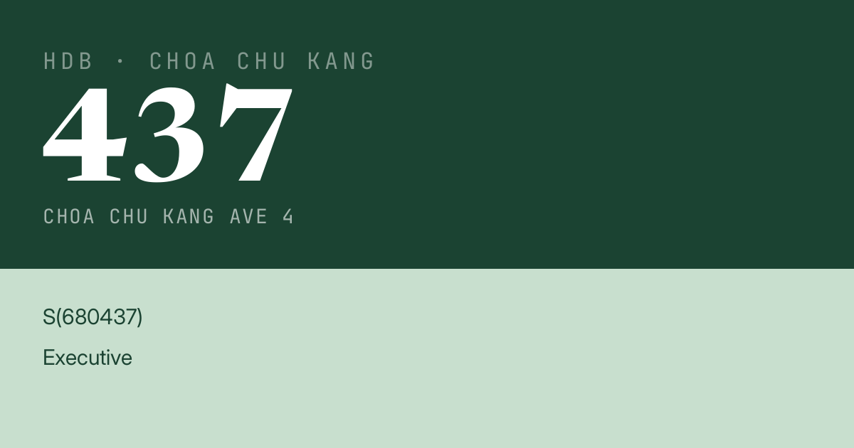Blk 437 Choa Chu Kang Ave 4 HDB Resale | Price, Transactions & Rental Data