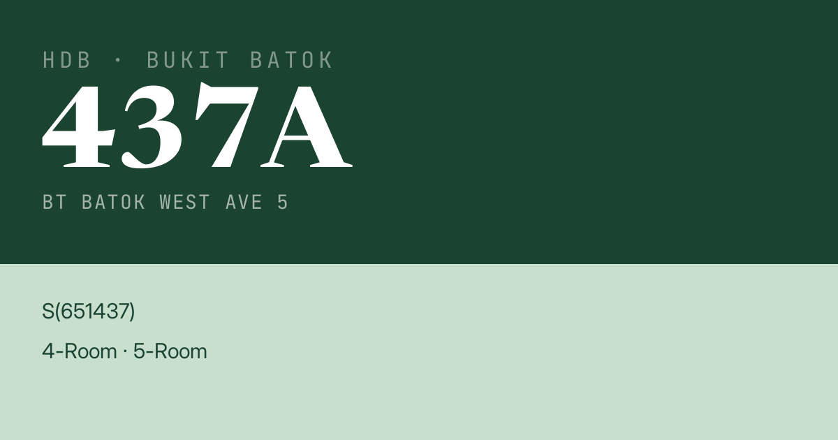 Blk 437A Bt Batok West Ave 5 HDB Resale | Price, Transactions & Rental Data