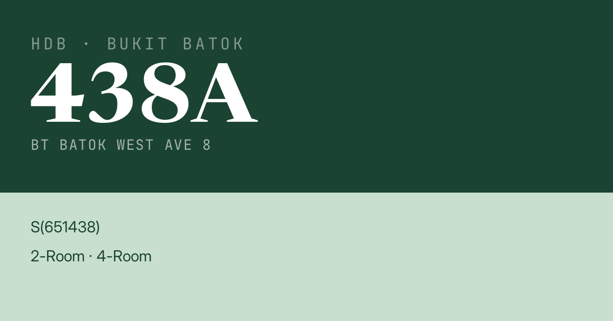 Blk 438A Bt Batok West Ave 8 HDB Resale | Price, Transactions & Rental Data