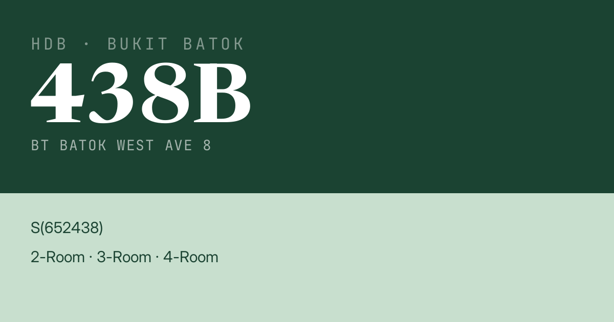 Blk 438B Bt Batok West Ave 8 HDB Resale | Price, Transactions & Rental Data