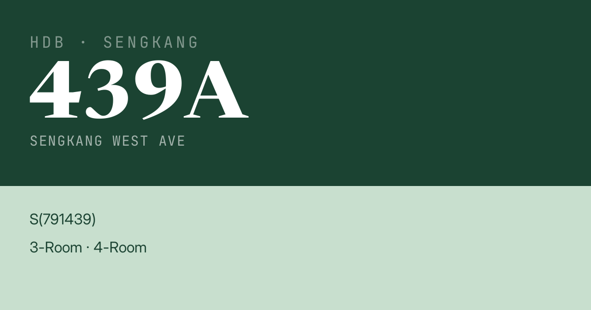 Blk 439A Sengkang West Ave HDB Resale | Price, Transactions & Rental Data