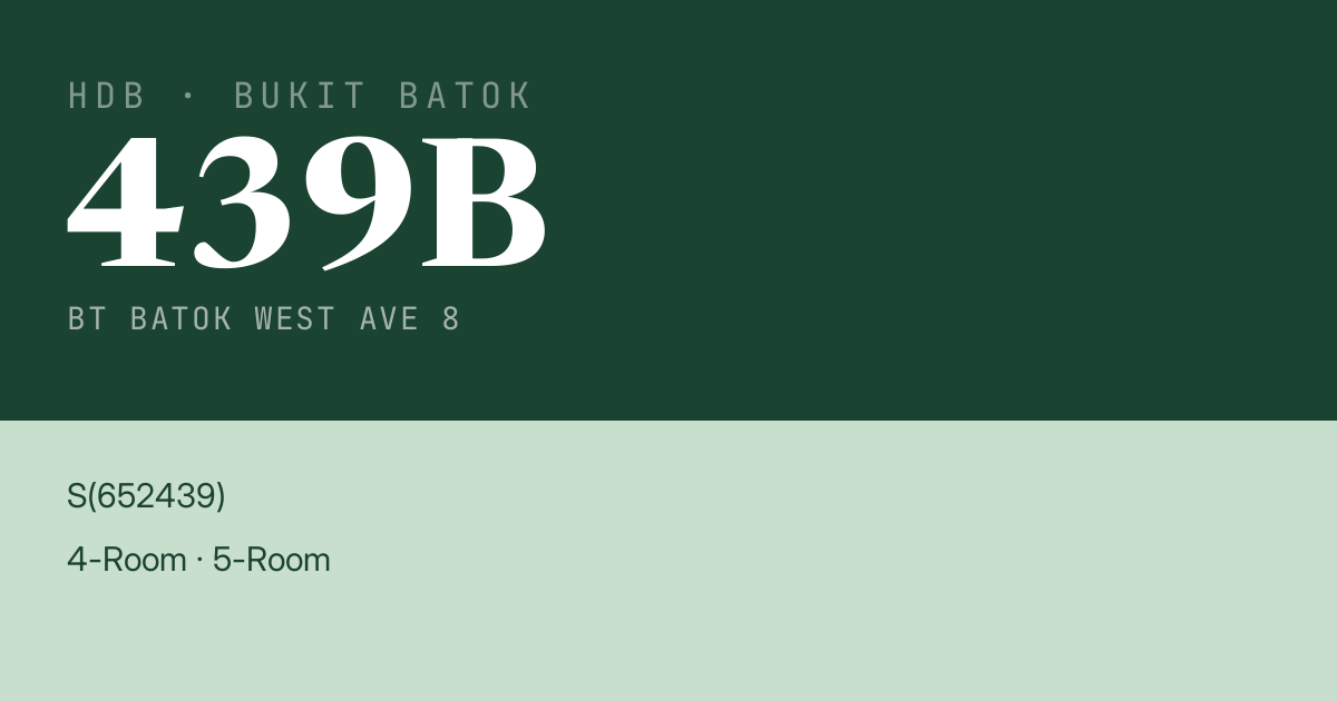 Blk 439B Bt Batok West Ave 8 HDB Resale | Price, Transactions & Rental Data