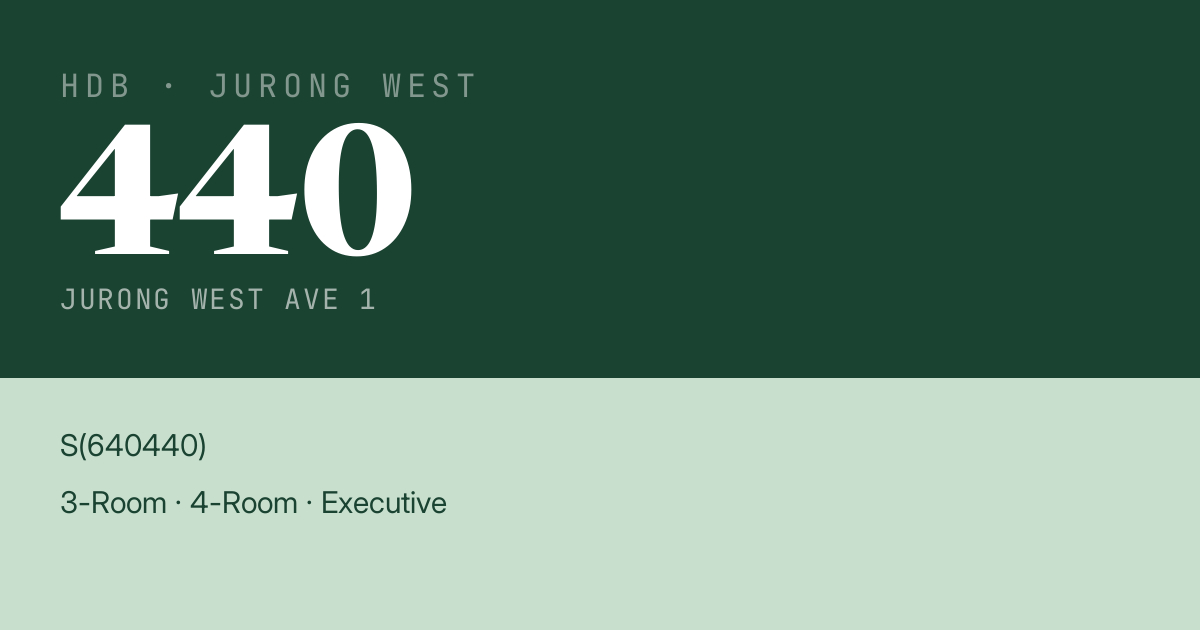 Blk 440 Jurong West Ave 1 HDB Resale | Price, Transactions & Rental Data