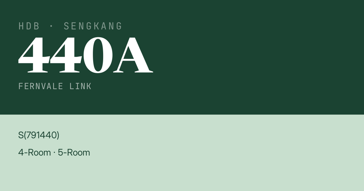Blk 440A Fernvale Link HDB Resale | Price, Transactions & Rental Data