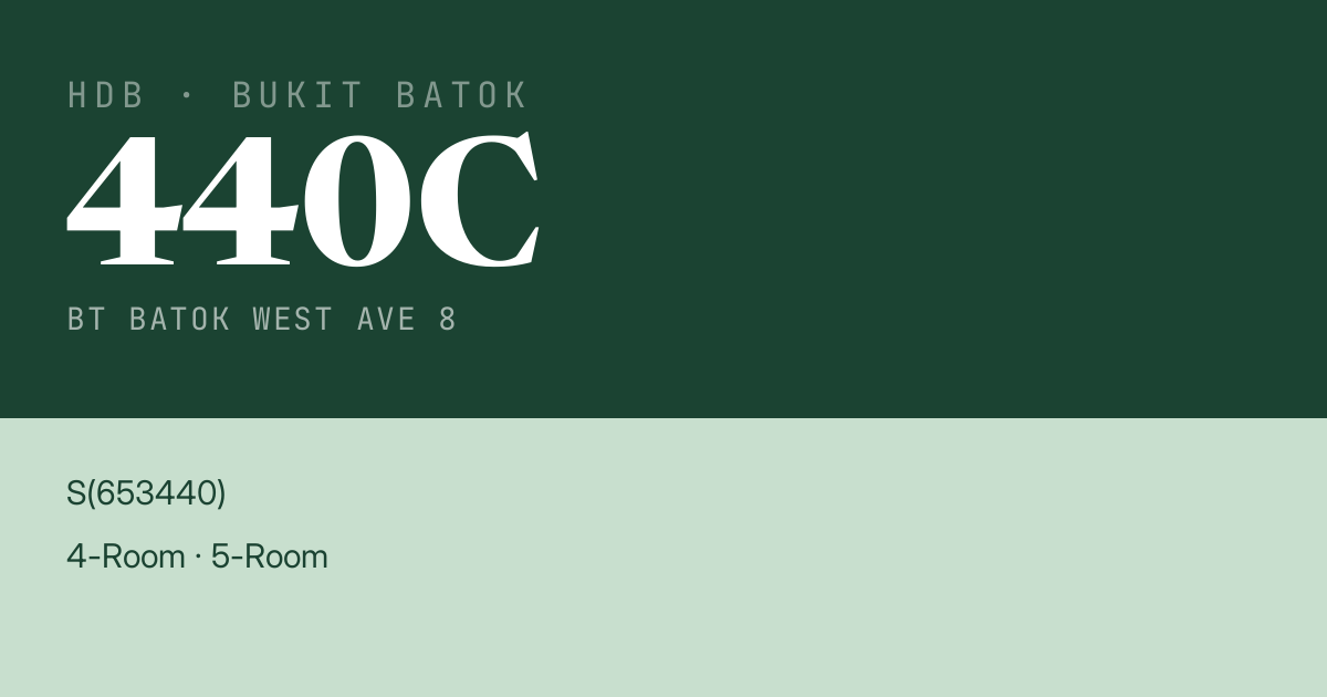 Blk 440C Bt Batok West Ave 8 HDB Resale | Price, Transactions & Rental Data