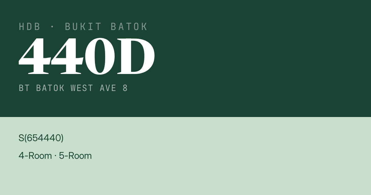 Blk 440D Bt Batok West Ave 8 HDB Resale | Price, Transactions & Rental Data
