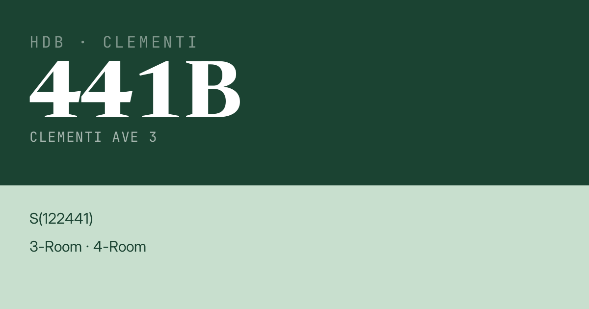 Blk 441B Clementi Ave 3 HDB Resale | Price, Transactions & Rental Data