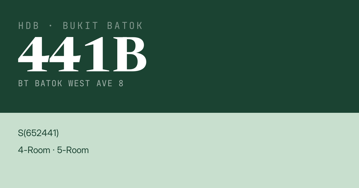 Blk 441B Bt Batok West Ave 8 HDB Resale | Price, Transactions & Rental Data