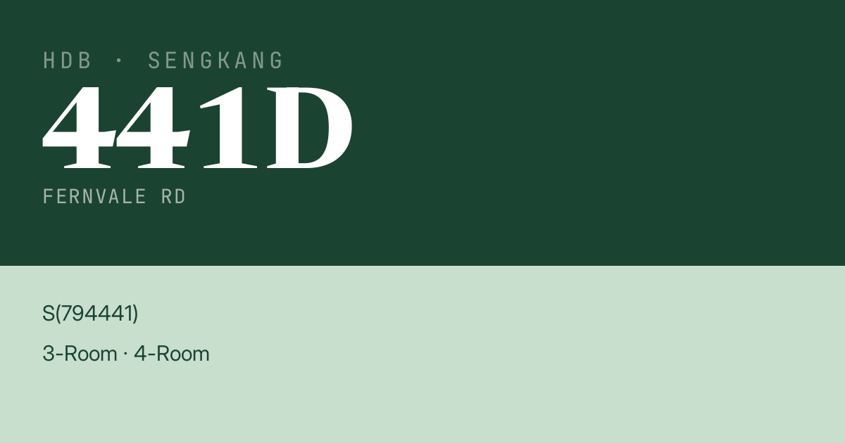 Blk 441D Fernvale Rd HDB Resale | Price, Transactions & Rental Data