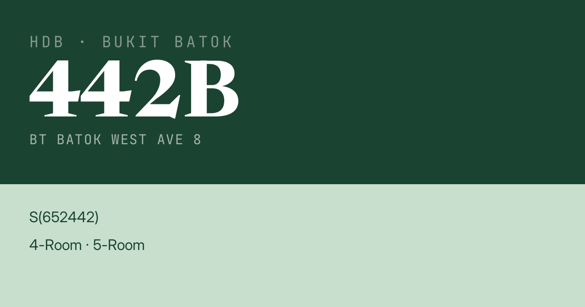 Blk 442B Bt Batok West Ave 8 HDB Resale | Price, Transactions & Rental Data