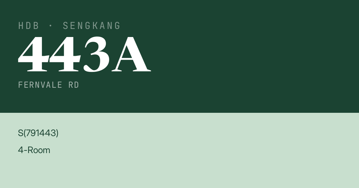 Blk 443A Fernvale Rd HDB Resale | Price, Transactions & Rental Data