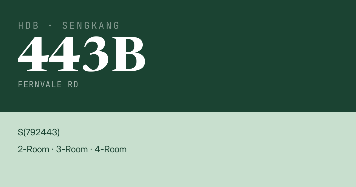 Blk 443B Fernvale Rd HDB Resale | Price, Transactions & Rental Data