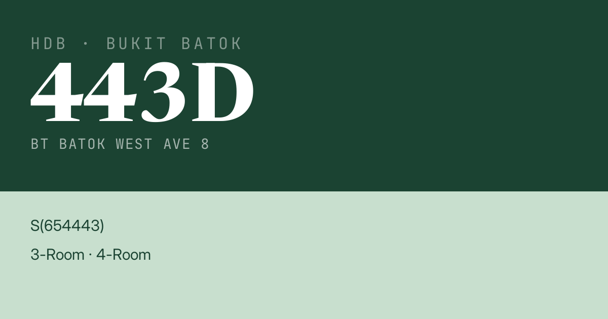 Blk 443D Bt Batok West Ave 8 HDB Resale | Price, Transactions & Rental Data