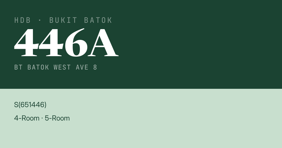 Blk 446A Bt Batok West Ave 8 HDB Resale | Price, Transactions & Rental Data