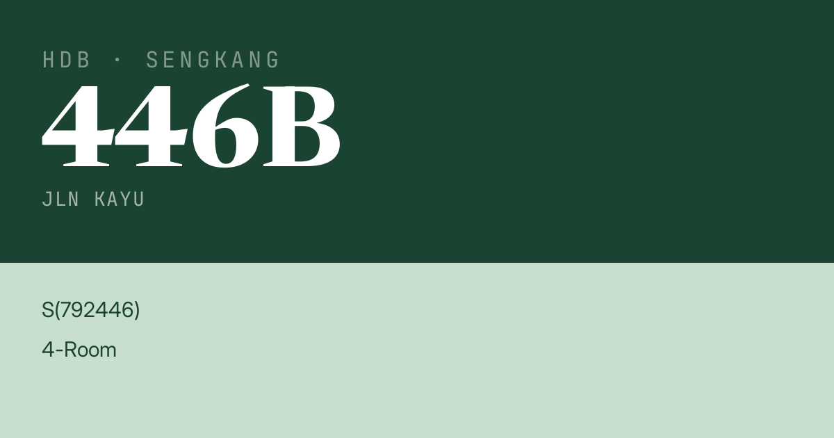 Blk 446B Jln Kayu HDB Resale | Price, Transactions & Rental Data