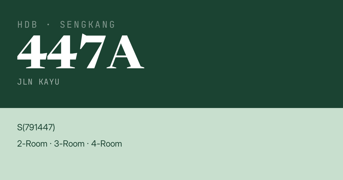 Blk 447A Jln Kayu HDB Resale | Price, Transactions & Rental Data