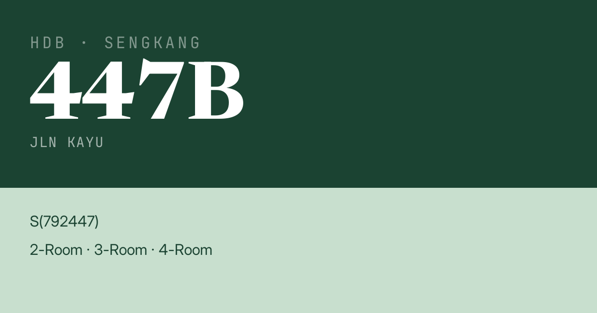 Blk 447B Jln Kayu HDB Resale | Price, Transactions & Rental Data