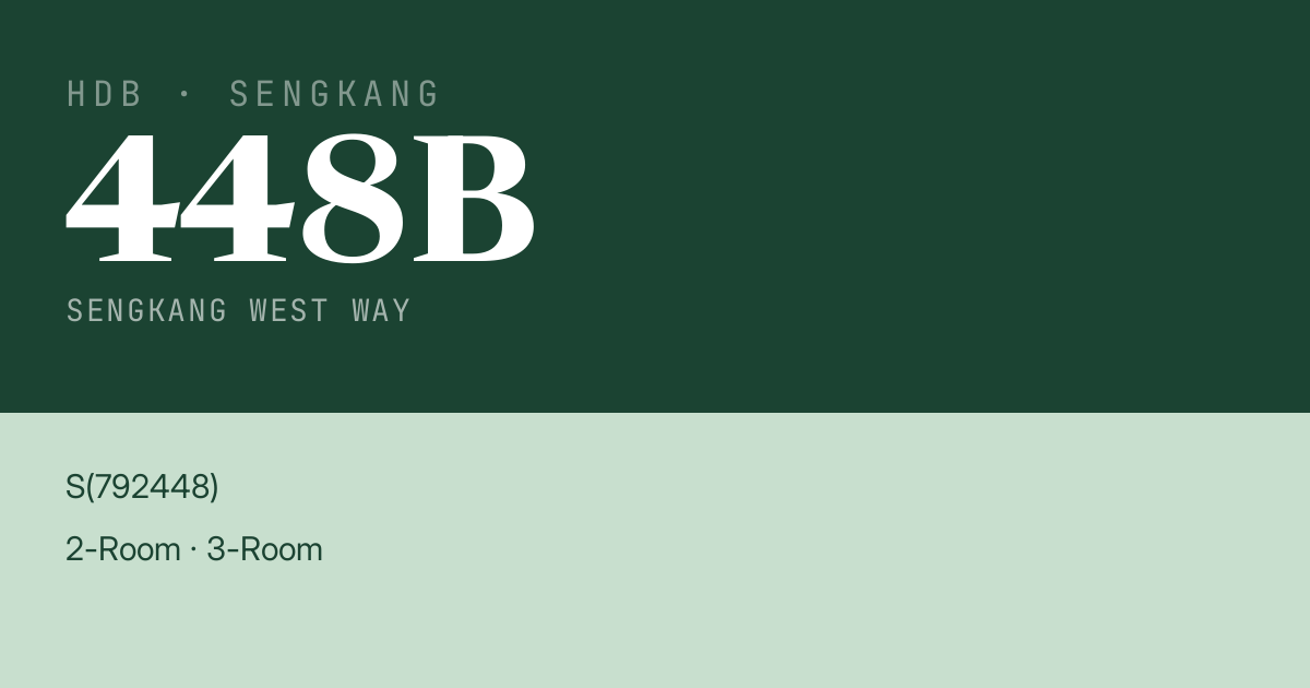 Blk 448B Sengkang West Way HDB Resale | Price, Transactions & Rental Data