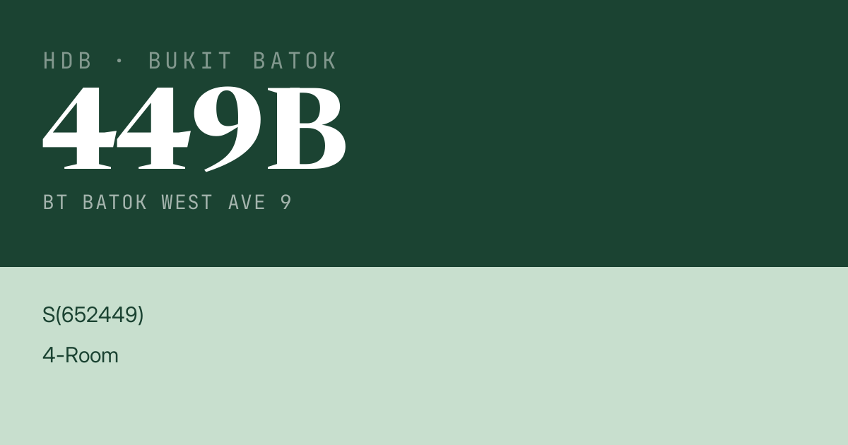 Blk 449B Bt Batok West Ave 9 HDB Resale | Price, Transactions & Rental Data