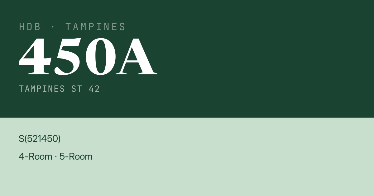 Blk 450A Tampines St 42 HDB Resale | Price, Transactions & Rental Data