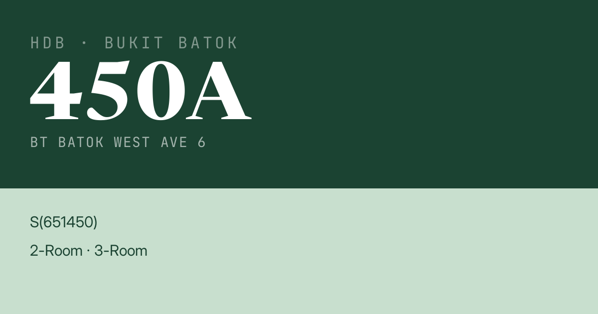 Blk 450A Bt Batok West Ave 6 HDB Resale | Price, Transactions & Rental Data