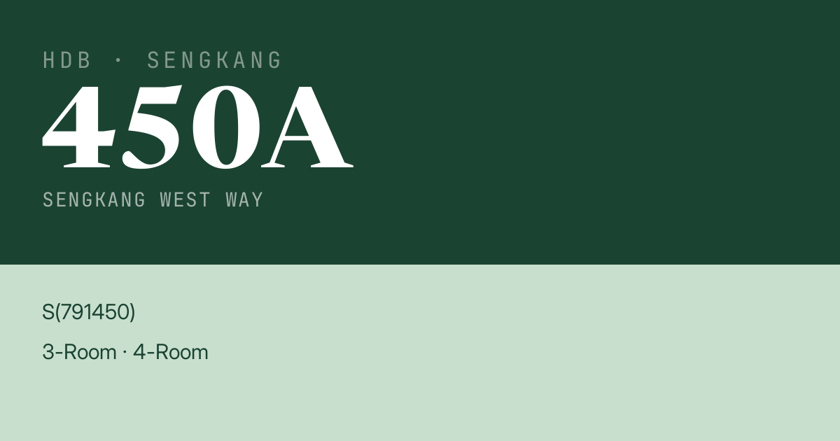 Blk 450A Sengkang West Way HDB Resale | Price, Transactions & Rental Data