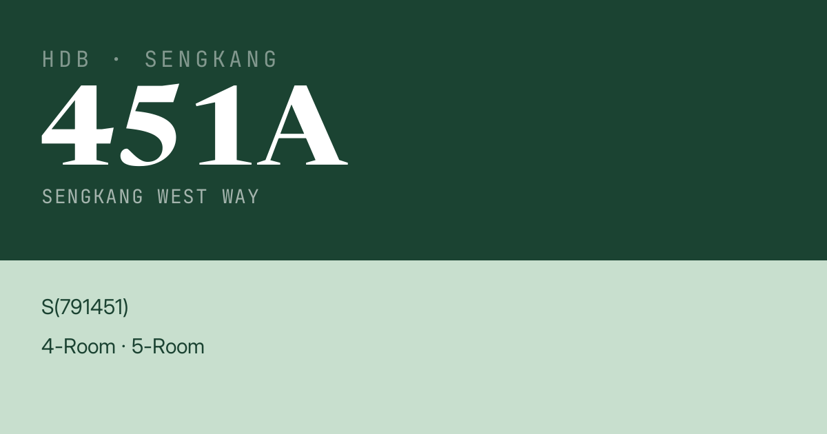 Blk 451A Sengkang West Way HDB Resale | Price, Transactions & Rental Data
