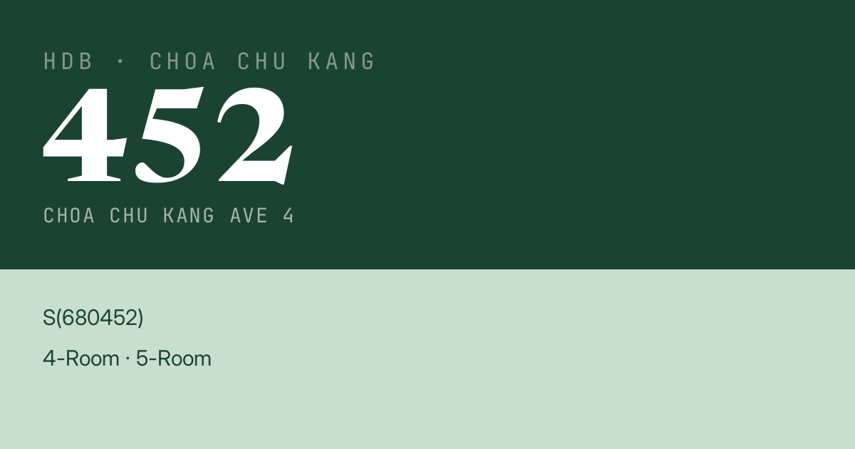 Blk 452 Choa Chu Kang Ave 4 HDB Resale | Price, Transactions & Rental Data