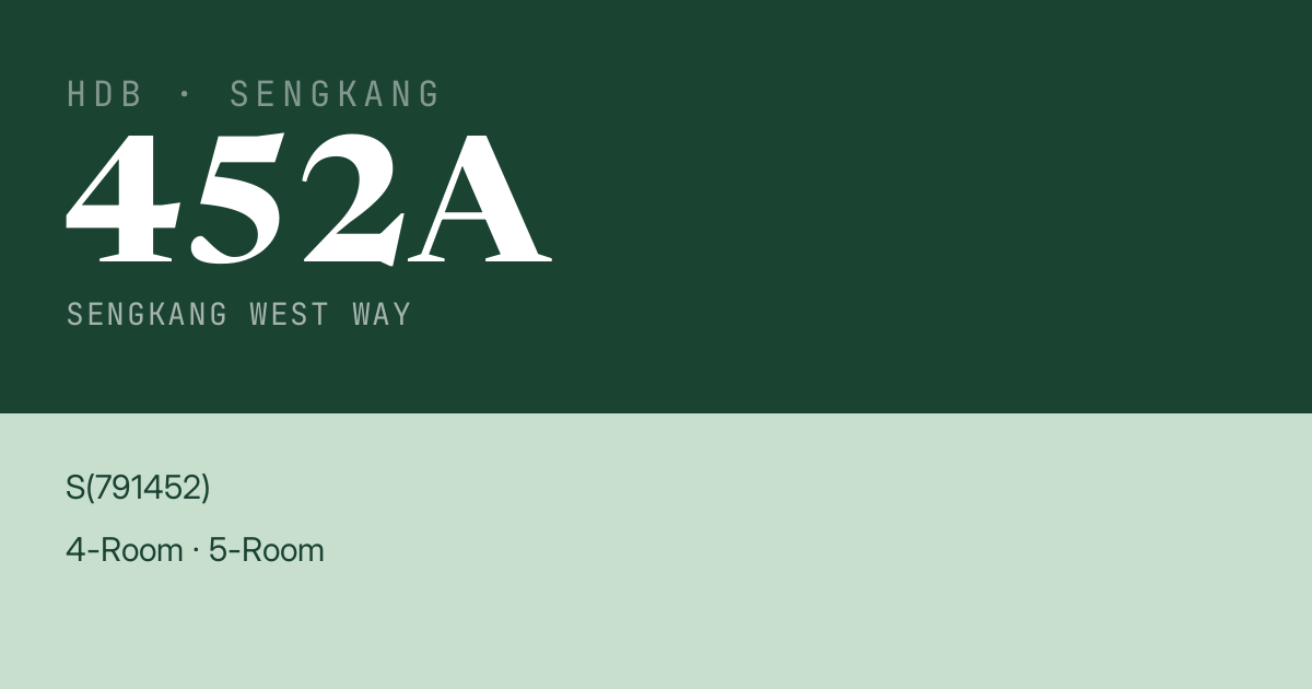 Blk 452A Sengkang West Way HDB Resale | Price, Transactions & Rental Data